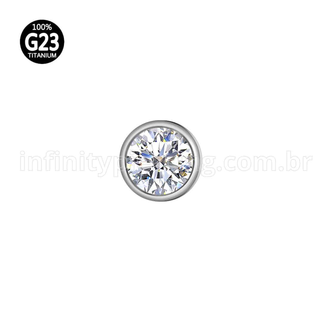 Piercing Topo Titânio Para Microdermal Swarovski